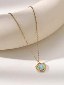 Fashionable Elegant Retro Minimalist Heart Necklace - Multicolor - View 9