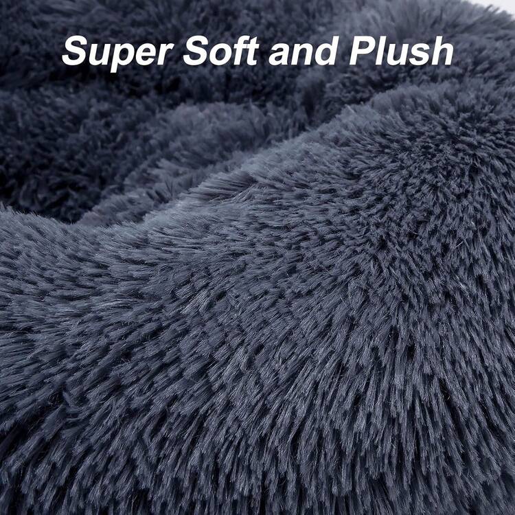 Orthopedic Dog Bed Comfortable Donut Cuddler Round Pet Beds Ultra Soft Washable Dog And Cat Cushion Bed (20''/23''/30'') (23'', Grey-Blue),11275855 - 灰色 - 查看 5
