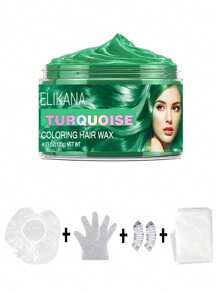 Elikana Men's Temporary Hair Wax Set - Colored Hair Wax, Hair Styling Wax, Hair Gel - Changes Hair Color - Styling Tool Kit - Beard Dye - Bright Blue, Green, Yellow, Easy To Wash, Bold Styling, Suitable For Theme Parties, Valentine's Day Gifts, New Year Gifts