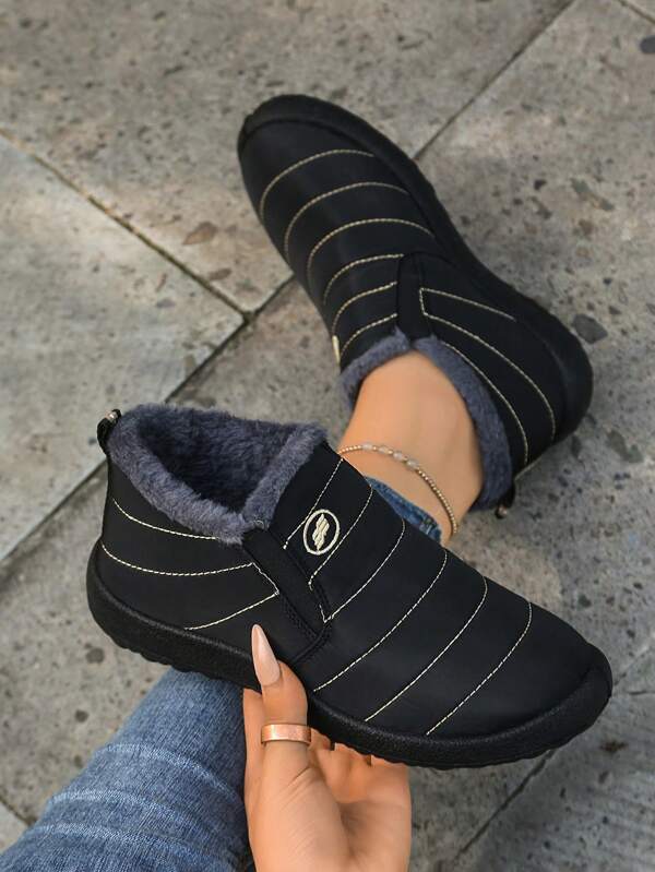 Bottes de neige pour femmes, chaudes et confortables, doublure en fourrure résistante au glissement, bottes de randonnée d'hiver douillettes