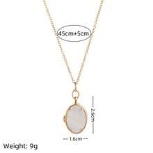 1 Dây chuyền mặt tròn vuông oval đính đá Zirconia thời trang cổ điển mùa hè, mạ vàng 18k. Không dễ bị oxy hóa, thích hợp đeo khi đi nghỉ và hàng ngày. Trang sức nữ. - Nhiều màu - Xem 2