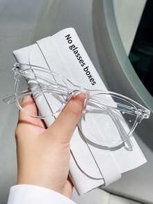 2pcs/1pc Retro Oval-Framed And Anti-Reflection Glasses For Both Men And Women, Protecting Your Eyes From TV Viewing And Computer Screens. Transparent Glasses Accessories (Excluding The Case)