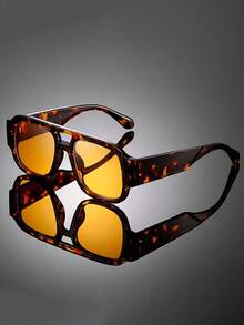 1 par de gafas con montura cuadrada de estilo para hombres, adecuadas para todas las estaciones, atuendos de moda, decoración de fiestas, actuaciones en el escenario, fotografía callejera, ciclismo, conducción, viajes al aire libre, vacaciones en la playa