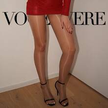 VOGEL VERE Luxury Elegant Retro Fashion Sheer Pantyhose - Women's Elegant Stockings, Solid Color With Foot Shape, High Glossy Surface, Soft And Comfortable, Suitable Formal Business, Parties, Dates, And Stage Performances, Suitable All Seasons, 1 Pair, High Glossy Stockings |   Elegant Stockings |   Suture Structure, Plus Size Socks - 灰色的 - 查看 7