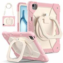 Colorblock Handheld Rotating Shockproof Protective Case With Shoulder Strap For Apple IPad Mini 7, IPad Mini 6, IPad 6th (9.7-Inch), IPad Pro 9.7 (2016), IPad 5th (9.7-Inch), IPad 10.2 7th Gen 2019, IPad 8th (10.2-Inch), IPad 9th Gen (10.2-Inch), IPad 11(A16 2025), IPad 10th (10.9-Inch), IPad Air 4th (10.9-Inch), IPad Air 5th Gen 2022, IPad Air 11-In.(M2)-2024, IPad Air 11(M3 2025)