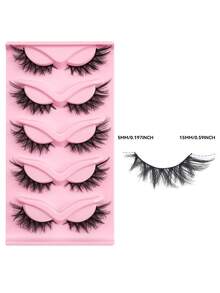5 Pairs Cat Eye Eyelashes Fox Eye Lashes Faux Mink Lashes Fluffy Strip False LashesNatural Look Eyelashes Lash Extension Makeup - Criss Cross lashes - View 5