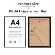 1/2/3件套黑色实木艺术相框，30x40厘米/12x16英寸木质照片框，A4（带支架）证书框，A3海报框，可横竖展示，送给闺蜜的礼物 - 黑色 - 查看 7