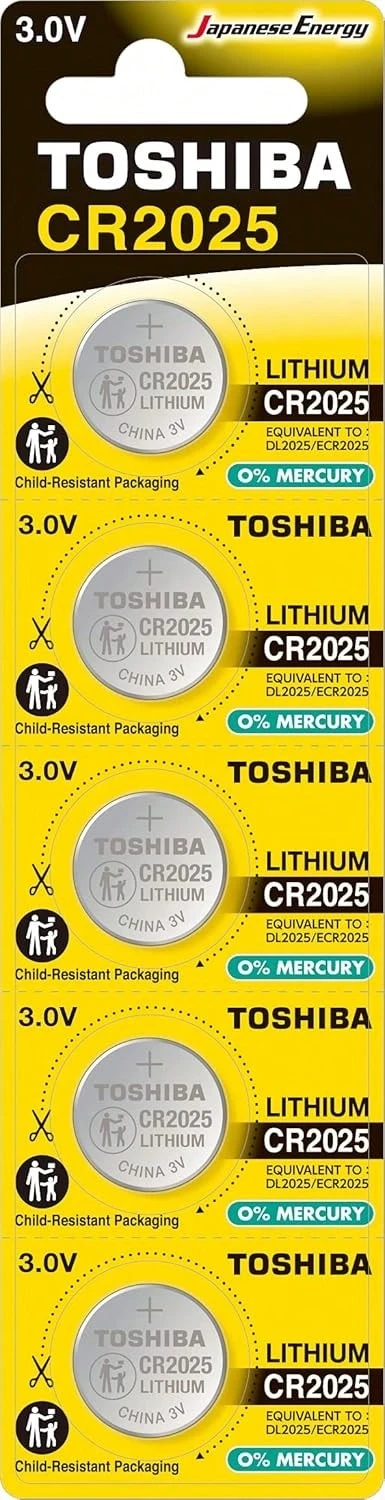 TOSHIBA 東芝 - 2016/2025/2032 3V 鋰紐扣電池，5/10/20/50 組可供選擇，用於磁性感測器鑰匙、秤、可穿戴設備、醫療設備、鉻電池和值得信賴的品牌 - CR2025 - 查看 1