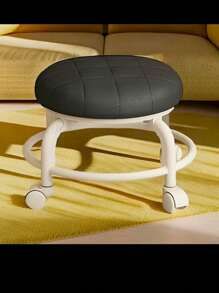 1 件移动矮凳带旋转脚轮 - 不含甲醛的塑料脚凳，适用于家庭、客厅、卧室 - 舒适的多用途圆形脚凳、工具和配件，无香型