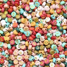 200PCS Acrylic A-Z Alphabet Beads For Bracelets, 4x7mm Round Letters Beading Kits For DIY Jewelry Making, Colorful Smile Face & Heart Friendship Bracelet Making Kit
