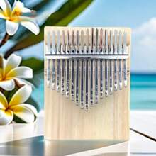 17 键蝴蝶形卡林巴拇指琴，未完成的木质琴身和不锈钢琴身，适合初学者、青少年、生日/返校礼物的打击乐器 - 彩色 - 查看 13