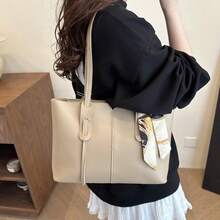 Nueva bolsa de hombro versátil de unicolor de lujo para mujer - Caqui - Ver 8