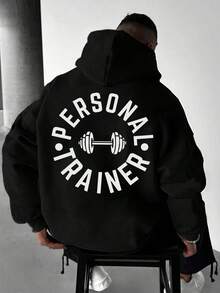 Personal Trainer Sweatshirt Men's Hoodie Professor Bodybuilding Streetwear Hooded - 黑色 - 查看 1