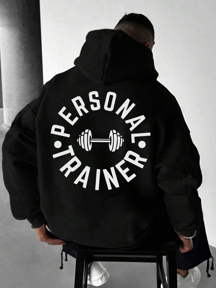 Personal Trainer Sweatshirt Men's Hoodie Professor Bodybuilding Streetwear Hooded - 黑色 - 查看 1
