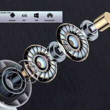 原皮纹理 TWS 无线耳机 蓝牙 5.3 兼容耳机 带麦克风 蓝牙耳塞 160mAh 电池 - 彩色 - 查看 5