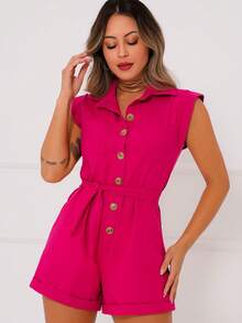 Women Jumpsuits - 玫紅色 - 查看 1