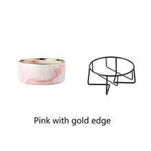 1pc (Iron Frame + Bowl) INS Ceramic Cat Bowl With Iron Frame, Cat/Dog Food Bowl, Pet Supplies, Prevents Neck Strain, Fine Texture, Anti-Grease Absorption, Smooth Glaze, Easy To Clean, Thick Bowl Bottom - Light Grey - View 10