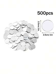 100/500pcs Craft Mirror Set - 4 Shapes (Triangle, Square, Round, Diamond) - 1" Plastic Glass Tiles For DIY Mosaics & Disco Ball Decorations - Multicolor - View 23