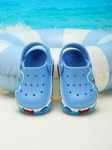 1 Pasang Sandal Pantai Bayi Anti Selip Motif Hewan Bernapas, Sandal Pelindung Luar Ruangan untuk Bayi - Biru - View 5