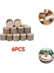 10 件/套木制树桩便笺架 [不包括卡片和照片]、木制姓名架、装饰、便笺夹、木制便笺架、木制婚礼树桩、泡桐蜡烛和烛台托盘套装、木制便笺夹架、木制树桩便笺架，非常适合婚礼、2025 年新年、情人节和家庭/办公室装饰最佳礼物