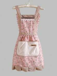 1pc Women's Apron, Wipe-Clean Kitchen Apron, New Fashion Princess Cooking Apron (Color May Vary Slightly Due To Different Batches, But Quality Remains The Same)