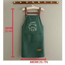 1 قطعة مريلة مقاومة للماء للاستخدام في المطبخ، مقاومة للخدش وقوية، مصنوعة من قماش صديق للبشرة، أشرطة كتف مريحة