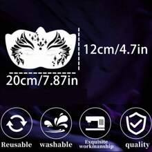 8pcs Halloween Half Face Painting Template, Reusable With Various Patterns - Sets - View 2