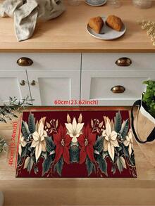 1pc Vintage Floral Kitchen Mat, Modern Farmhouse Absorbent Quick Dry Kitchen Carpet, Indoor Hallway Rug - Red, Runner Rug, Mudroom Doormat, Modern Farmhouse Absorbent Quick Dry Kitchen Carpet - Multicolor - View 13