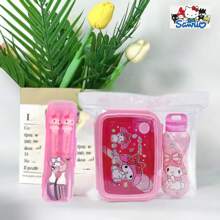 Sanrio 1pc / Sanrio Cartoon Bento Box Set With Matching Water Bottle - Cute, Leakproof Lunch Container For School, Work, And Travel ,Kitchen,Christmas Gift Mug Suitable For Camping And Back-To-School Travel Back To School Gift For Girls Boy