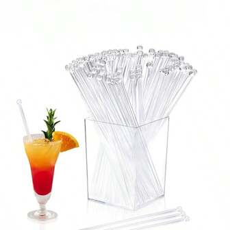 200/100/50/20/10 piezas Elegantes agitadores de cóctel dorados brillantes, mezcladores de bebidas de cristal transparente perfectos para mezclar, decorar postres y café para Navidad, boda, cumpleaños y otros eventos, agitadores de plástico de 18,4 cm, regalo del Día de San Valentín, fiesta, cumpleaños