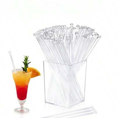 200/100/50/20/10 st eleganta glittrande guldfärgade cocktailblandare, transparent kristalldrinkmixer perfekt för att blanda, dekorera desserter och kaffe till jul, bröllop, födelsedag och andra evenemang, 18,4 cm plastblandare, alla hjärtans dag-present, fest, födelsedag