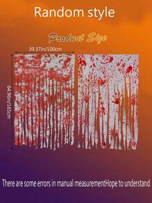 万圣节门廊窗帘 - 65x39 英寸装饰性门帘，带有血腥图案，适用于万圣节派对鬼屋入口装饰，恐怖怪异面料 - 万圣节派对装饰