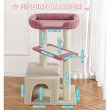 Modern Multi-Level Cat Activity Center - Complete With Scratching Posts, Soft Resting Pads And Climbing Platforms - 粉色 - 查看 2