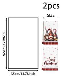 1/2pcs Christmas Decorative Towels, Santa Claus Golden Snowflake Christmas Gnome Snowman Wreath Merry Christmas Pattern Kitchen Decorative Towels, Reusable Hand Towels, Suitable For Christmas Kitchen Living Room Decorative Towels, Christmas Cleaning Supplies, Home Decoration