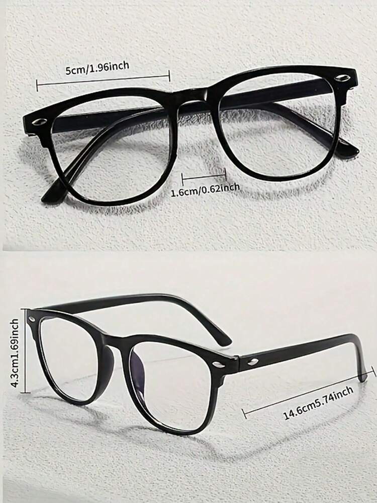 2副/1副眼镜，男女通用，适合在使用电子设备时佩戴，可保护眼睛免受电视和电脑屏幕的伤害。透明眼镜配件（不含眼镜盒）。 - 無色 - 查看 4