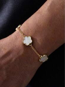 1 pieza Pulsera versátil y sencilla de trébol de la suerte de moda - Rojo - Ver 6