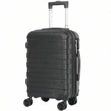 Hardside Carry On Spinner Suitcase Luggage Expandable With Wheels 22" Black - 預設 - 查看 10
