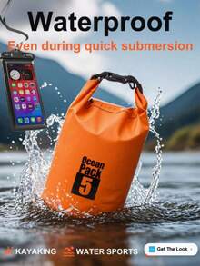 1pc Women's Latest Crossbody Bag, 2L/5L/10L/15L Capacity, PVC Outdoor Sports Camouflage Waterproof Bag, Multi-Functional Waterproof Pouch, Swimming Portable Rafting Bag, Outdoor Sports Waterproof Bag, Hot-Selling Cross-Border One Shoulder Bag, Large Capacity Outdoor Waterproof Backpack For Diving, Rafting, Swimming, Beach, Hiking Ladies Elegant Shoulder Bag - Multicolor - View 7