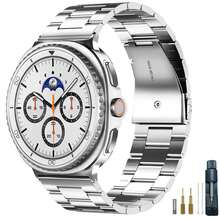 1条适用于三星Galaxy Watch 8 44mm/40mm的奢华商务不锈钢金属表带，男女通用Galaxy Watch8经典款46mm表带 - Galaxy watch8 44mm/40mm/Classic 46mm - 查看 12