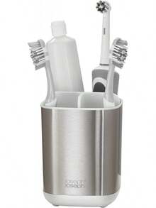 Tooth Brush Holder Joseph Joseph EasyStore Stainless-Steel Toothbrush Holder Bathroom Storage Organizer Caddy, Small - Màu mộc - Xem 7