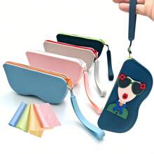 Silicone Glasses Case, Portable Sunglasses Storage Bag, Large Capacity Eyeglasses Pouch, Makeup & Cable Organizer, Mother's Day Gift, Gender Reveal Party, Perfect For Birthdays, Weddings, Parties, The Perfect Gift For Colleagues, Friends, And Family, Back To School