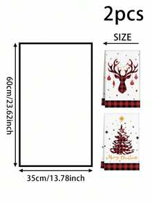 1/2pcs Christmas Decorative Towels, Santa Claus Golden Snowflake Christmas Gnome Snowman Wreath Merry Christmas Pattern Kitchen Decorative Towels, Reusable Hand Towels, Suitable For Christmas Kitchen Living Room Decorative Towels, Christmas Cleaning Supplies, Home Decoration
