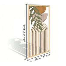 Bohemian Modern Wooden Wall Decal Decor, 16 X 32 Inches, Autumn Home Abstract Wall Art, Suitable For Bedroom, Living Room, Office, Kitchen, Apartment, 3 Pieces Set. - 1set - View 5