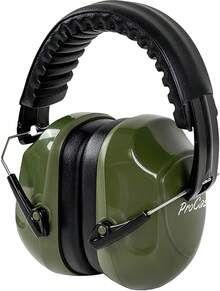 Orejeras contra Ruido, Protector Auditivo NRR 28 dB Cancelación de Ruidos Profesional Earmuff para Protección del Oído en Campo de Disparo Temporada de Caza y Lugar Ruidoso -Negro - Verde militar - Ver 13