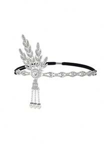 D EXCEED 1PC 1920's Flapper Headband For Women Gatsby Headpiece Faux Pearl Headdress Flapper Hair Accessories Suitable For Roaring Theme Party, Wedding, Halloween - Multicolor - View 15