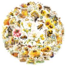 50pcs Sheet Bee Flower Graffiti Sticker Notebook Water Cup Suitcase Notebook Decoration Does Not Repeat Waterproof Stickers - 50個混色 - 查看 7