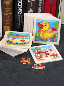 1/4/8/12/24/40片装儿童9片木制拼图玩具，完美的圣诞礼物，儿童拼图，幼儿园早教教具，适合所有年龄段自闭症儿童，理想的节日礼物