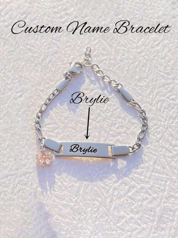 Pulsera personalizada de acero inoxidable con nombre lindo, regalo de cumpleaños, accesorio de moda para otoño, tallado exquisito, diseño minimalista, colores ricos, diseño moderno, premium exclusivo, gran opción de regalo, adorable y único, regalo ideal para adolescentes, adecuado para regalar a familiares y amigos