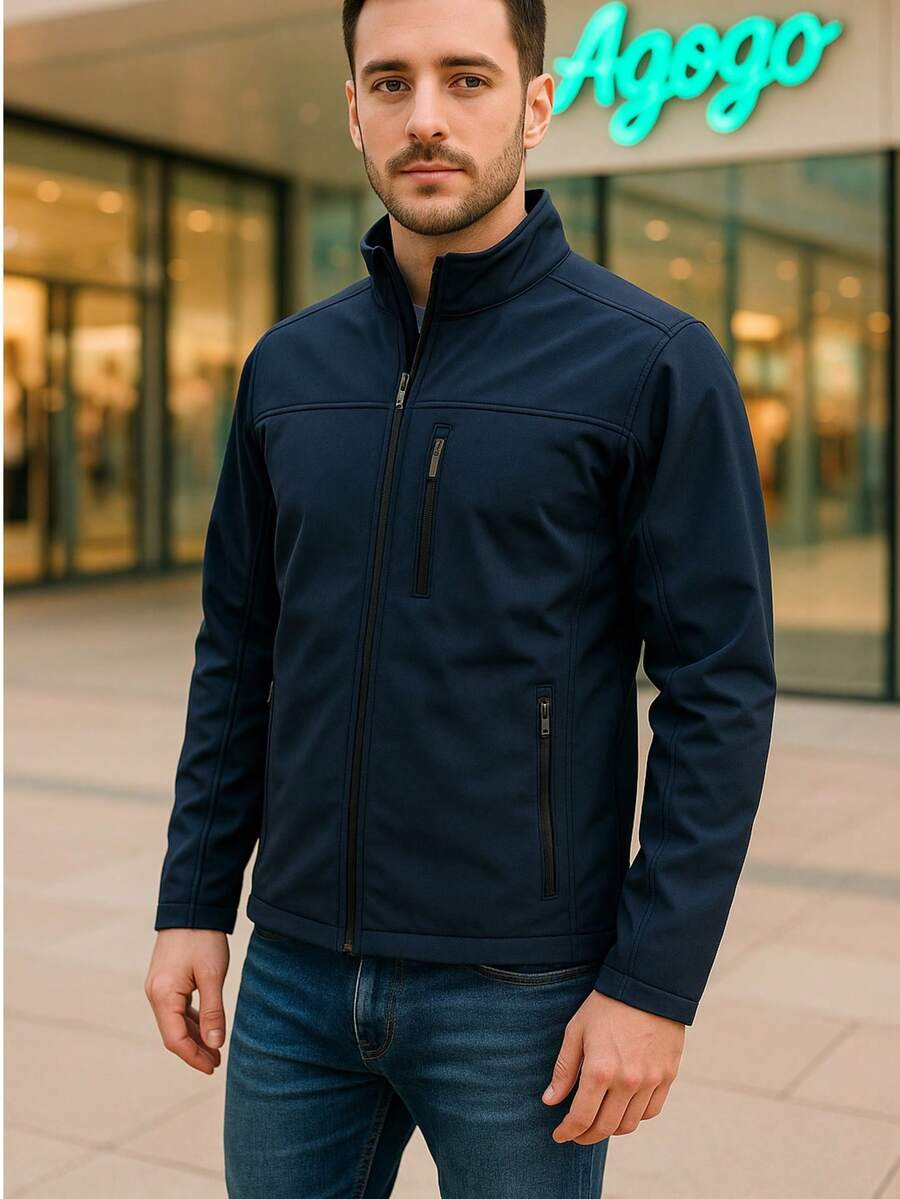 Waterproof Neoprene Jacket - Navy Blue - View 1