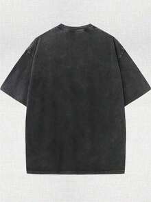 1pc Halo ODST "The Rookie" T-Shirt HoodieDouble Printed Unisex Acid WashedLightweight Cotton T-Shirt, Gift For GameFan, Streetwear Men Gifts Mens Clothes Shirts - 黑色 - 查看 2